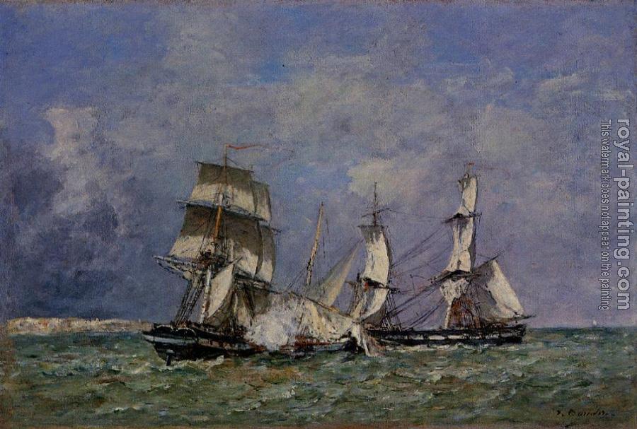 Eugene Boudin : The Capture of a Raider